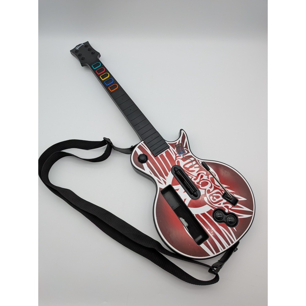 Aerosmith Gibson Les Paul Guitar Hero Guitar with Strap (Nintendo Wii) Tested